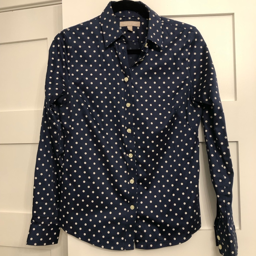 Banana Republic Polka Dot Button-down Dress Shirt (6P)